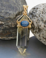 Load image into Gallery viewer, thin double pointed citrine pendant
