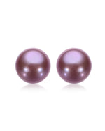 Load image into Gallery viewer, 13mm metallic purple pink freshwater pearl stud earrings
