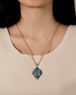 Load image into Gallery viewer, vintage natural aquamarine silver pendant
