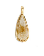 Load image into Gallery viewer, medium teardrop golden rutilated quartz pendant
