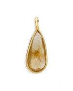 Load image into Gallery viewer, medium teardrop golden rutilated quartz pendant
