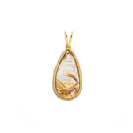 Load image into Gallery viewer, small teardrop golden rutilated quartz pendant
