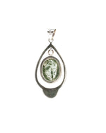 Load image into Gallery viewer, teardrop phantom quartz pendant in silver setting
