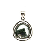 Load image into Gallery viewer, round phantom quartz pendant in silver setting
