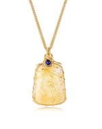 Load image into Gallery viewer, small golden rutilated quartz tower pendant
