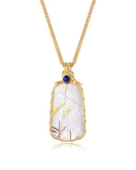 Load image into Gallery viewer, rainbow red rutilated quartz amulet pendant
