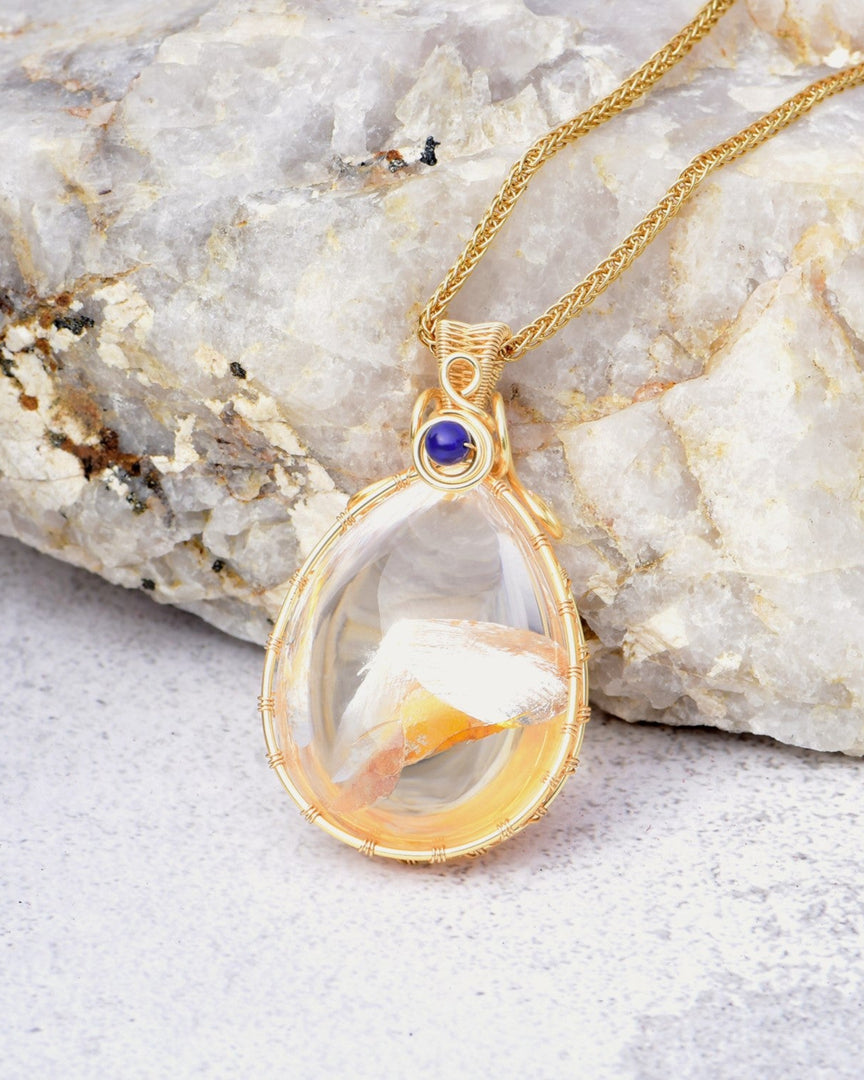 teardrop hematoid quartz pendant