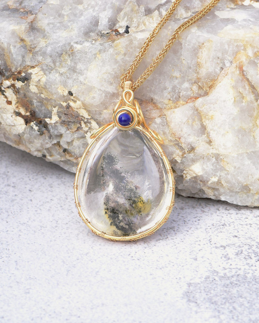 pine tree phantom quartz pendant