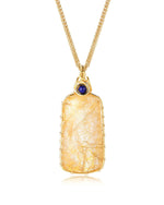 Load image into Gallery viewer, golden rutilated quartz tower pendant
