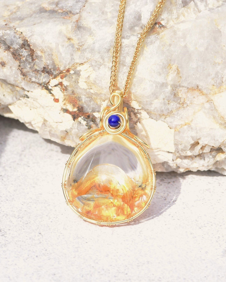 golden mountain hematoid quartz pendant