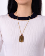 Load image into Gallery viewer, dark golden rutilated quartz tower pendant
