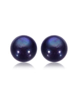 Load image into Gallery viewer, 11mm deep purple freshwater pearl stud earrings
