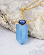 Load image into Gallery viewer, chubby aquamarine obelisk pendant
