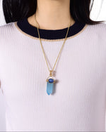 Load image into Gallery viewer, medium aquamarine obelisk pendant
