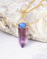 Load image into Gallery viewer, amethyst obelisk pendant
