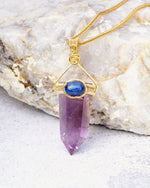 Load image into Gallery viewer, amethyst obelisk pendant
