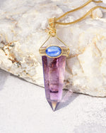 Load image into Gallery viewer, Large Amethyst Obelisk Pendant
