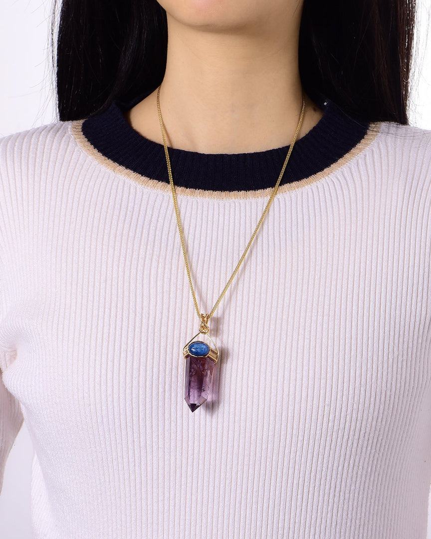 large amethyst obelisk pendant