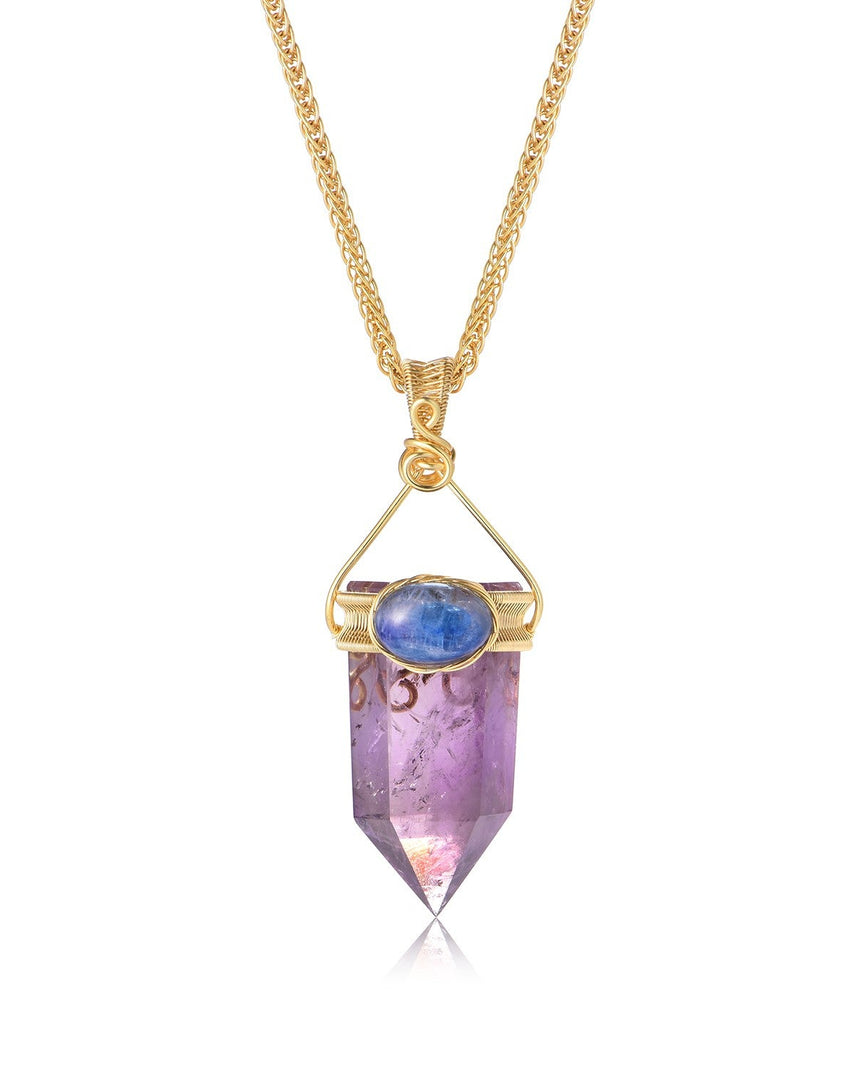 short amethyst obelisk pendant