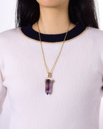 Load image into Gallery viewer, slim amethyst obelisk pendant
