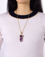 Load image into Gallery viewer, slim amethyst obelisk pendant
