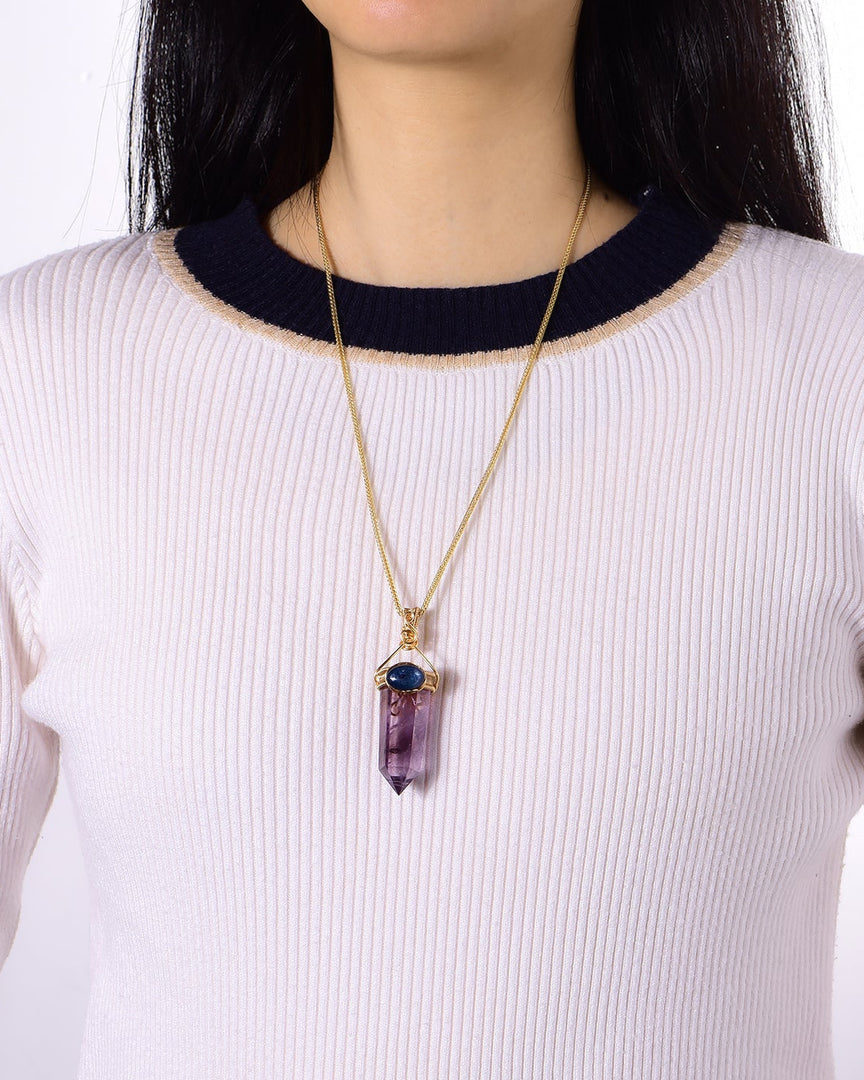 slim amethyst obelisk pendant