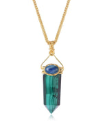 Load image into Gallery viewer, sleek malachite obelisk pendant
