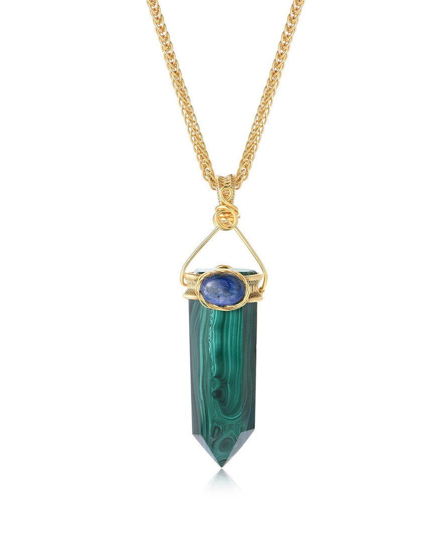 sleek malachite obelisk pendant