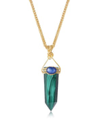 Load image into Gallery viewer, sleek malachite obelisk pendant
