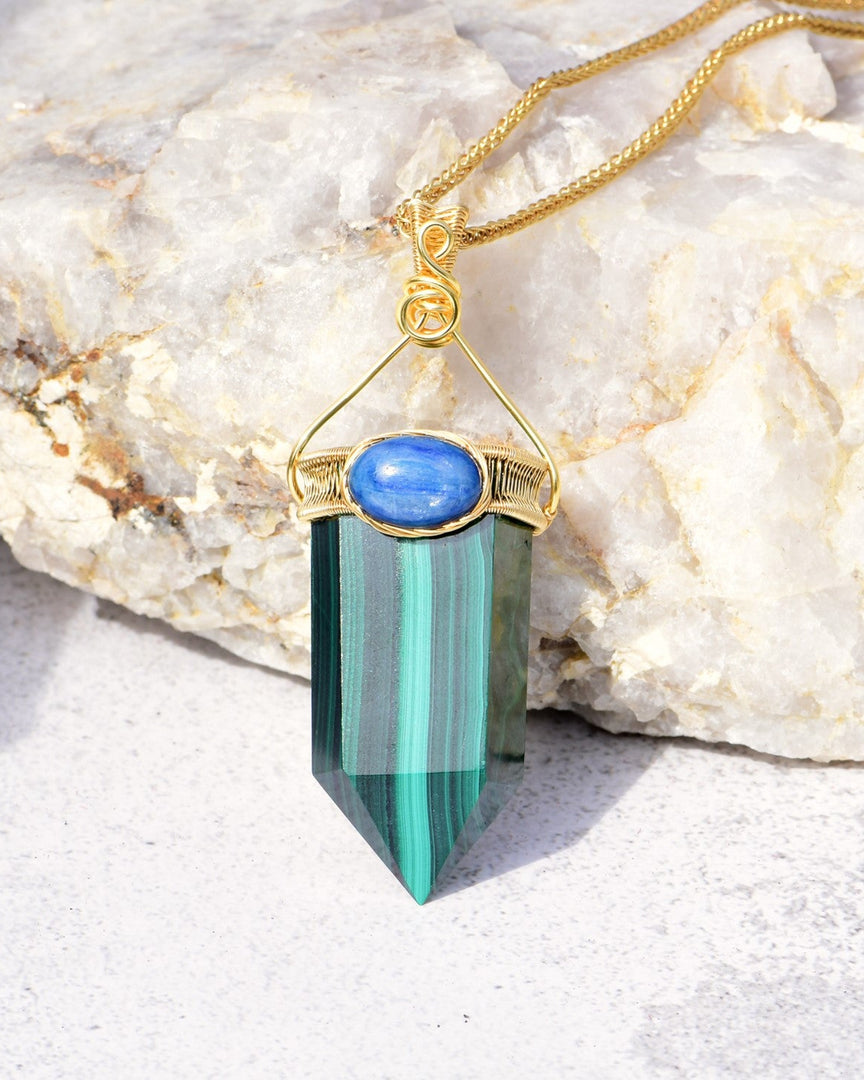 Bold Malachite Obelisk Pendant