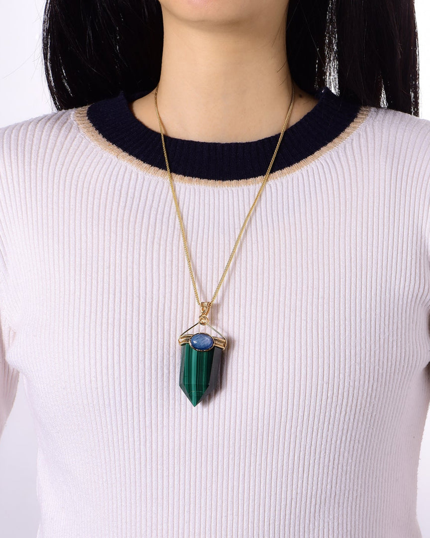 Bold Malachite Obelisk Pendant