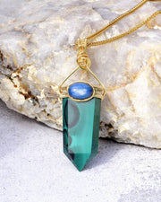 Petite Malachite Obelisk Pendant