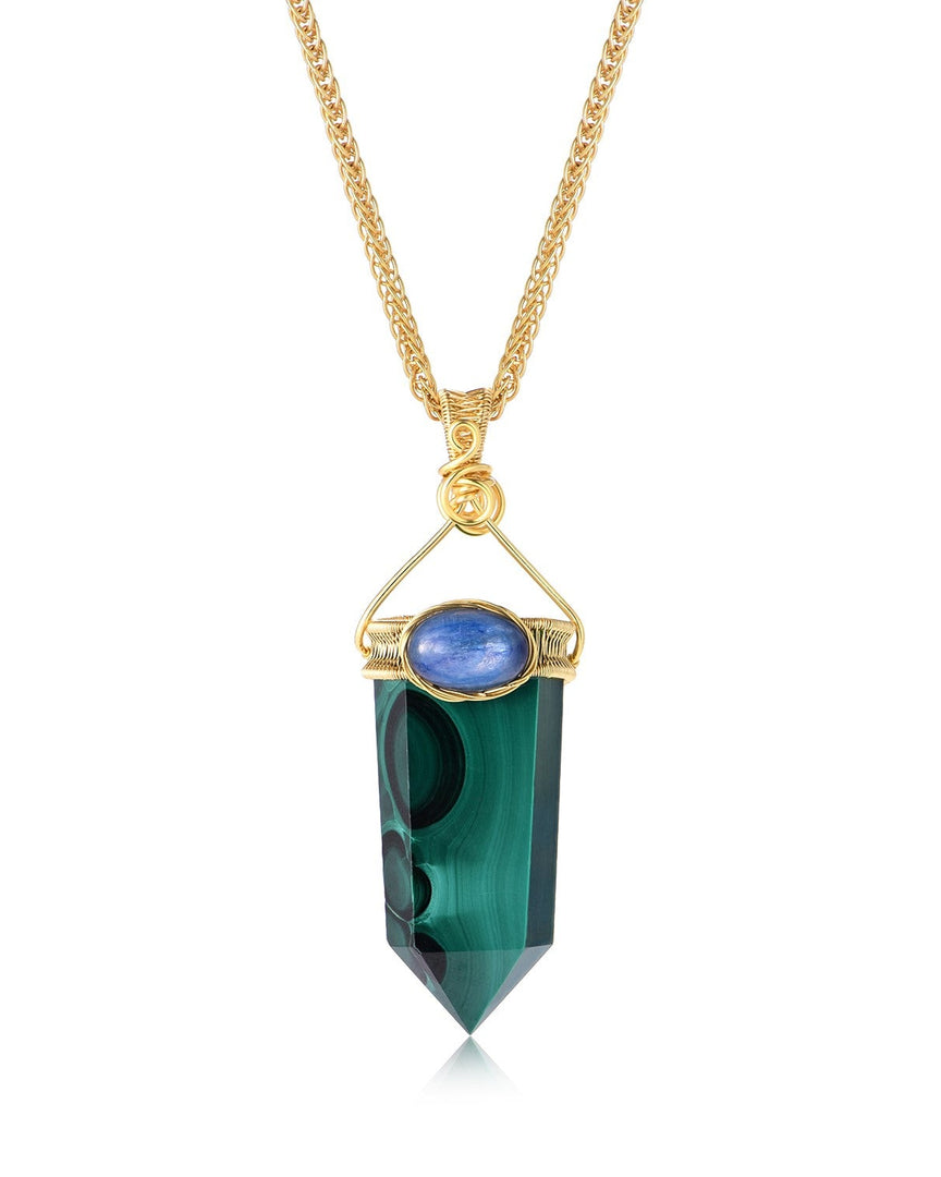 Petite Malachite Obelisk Pendant