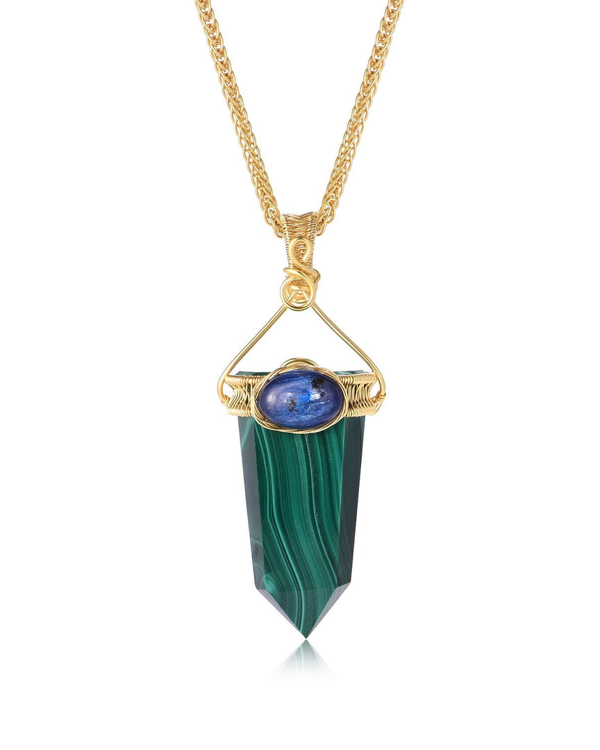 Petite Malachite Obelisk Pendant