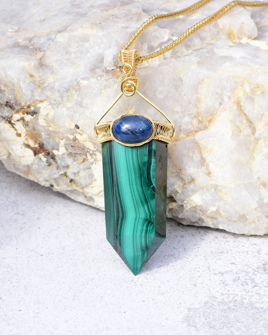 Malachite Obelisk Sword Pendant