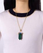 Load image into Gallery viewer, Malachite Obelisk Sword Pendant
