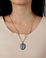 Load image into Gallery viewer, vintage natural aquamarine silver pendant
