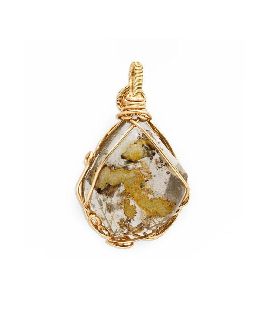 sphere golden rutilated quartz pendant