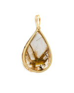 Load image into Gallery viewer, droplet golden rutilated quartz pendant
