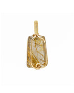 Load image into Gallery viewer, trapezoid golden rutilated quartz pendant
