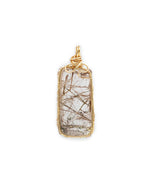 Load image into Gallery viewer, golden rutilated quartz tower pendant
