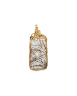 Load image into Gallery viewer, golden rutilated quartz tower pendant
