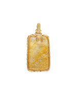 Load image into Gallery viewer, large golden rutilated quartz amulet pendant
