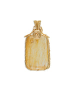 Load image into Gallery viewer, medium golden rutilated quartz amulet pendant
