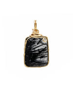 Load image into Gallery viewer, black rutilated quartz pendant
