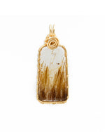 Load image into Gallery viewer, straw golden rutilated quartz pendant
