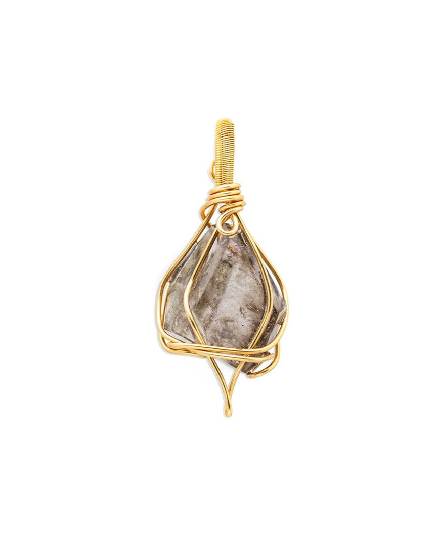 irregular shape smoky super seven pendant