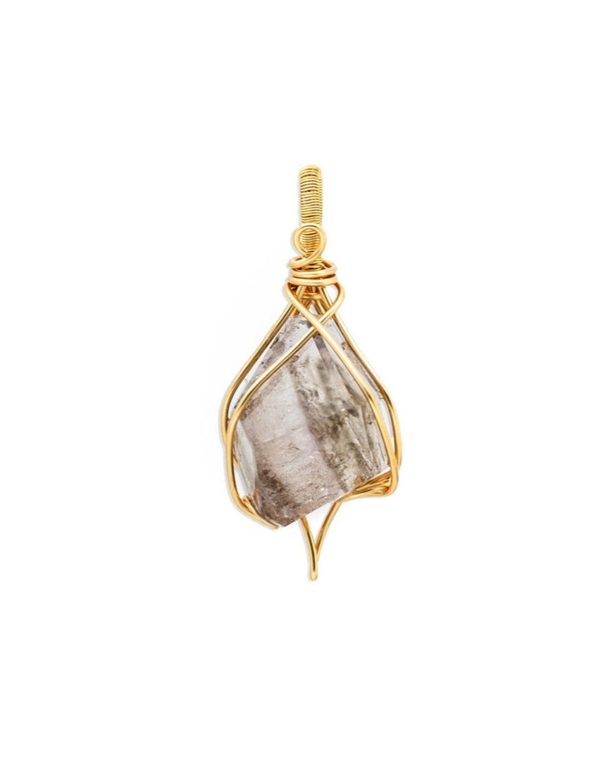 irregular shape smoky super seven pendant