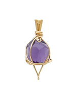 Load image into Gallery viewer, sphere deep violet amethyst pendant
