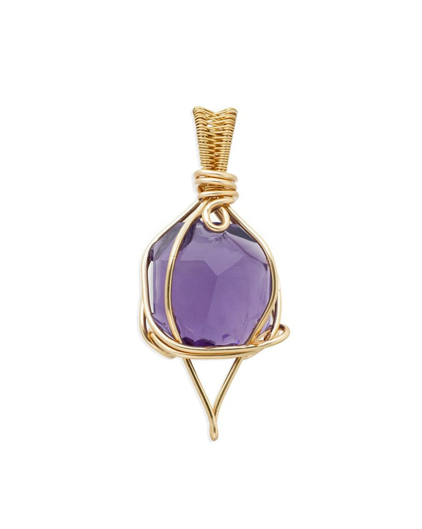 sphere deep violet amethyst pendant